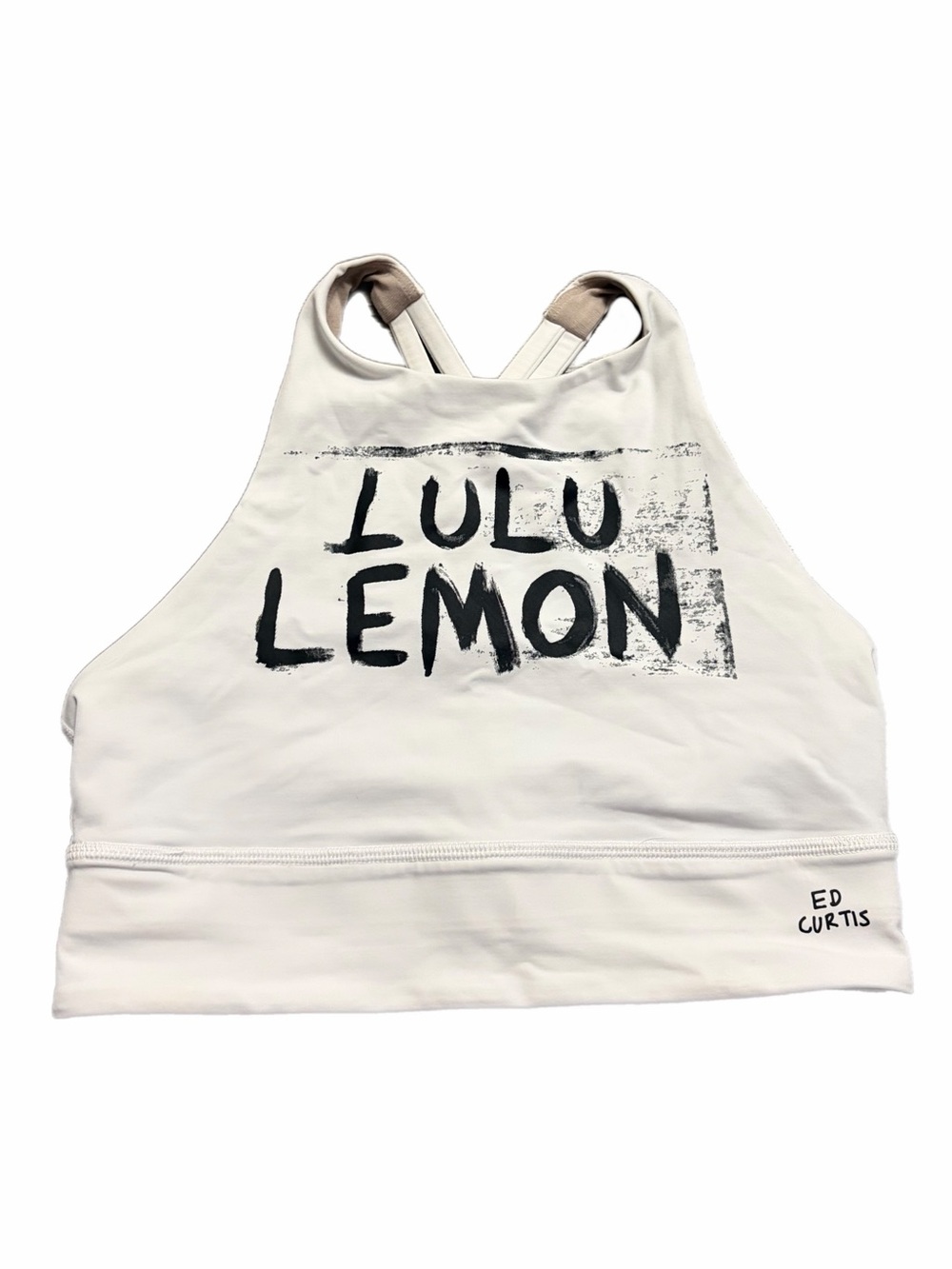 Lululemon Energy High-Neck Longline Bra *Ed Curtis (White/Black) Size 6